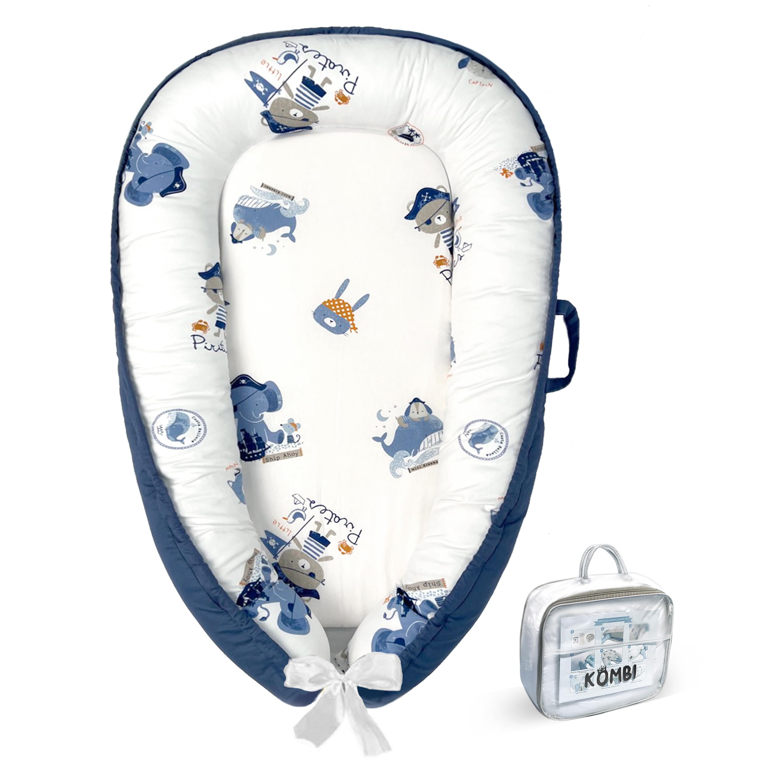 Baby Lounger for Newborn 0–24 Months, Baby Pillow & Baby Nest Lounger, Organic Cotton Breathable Infant Pillow, Portable Baby Nest for Home & Travel (