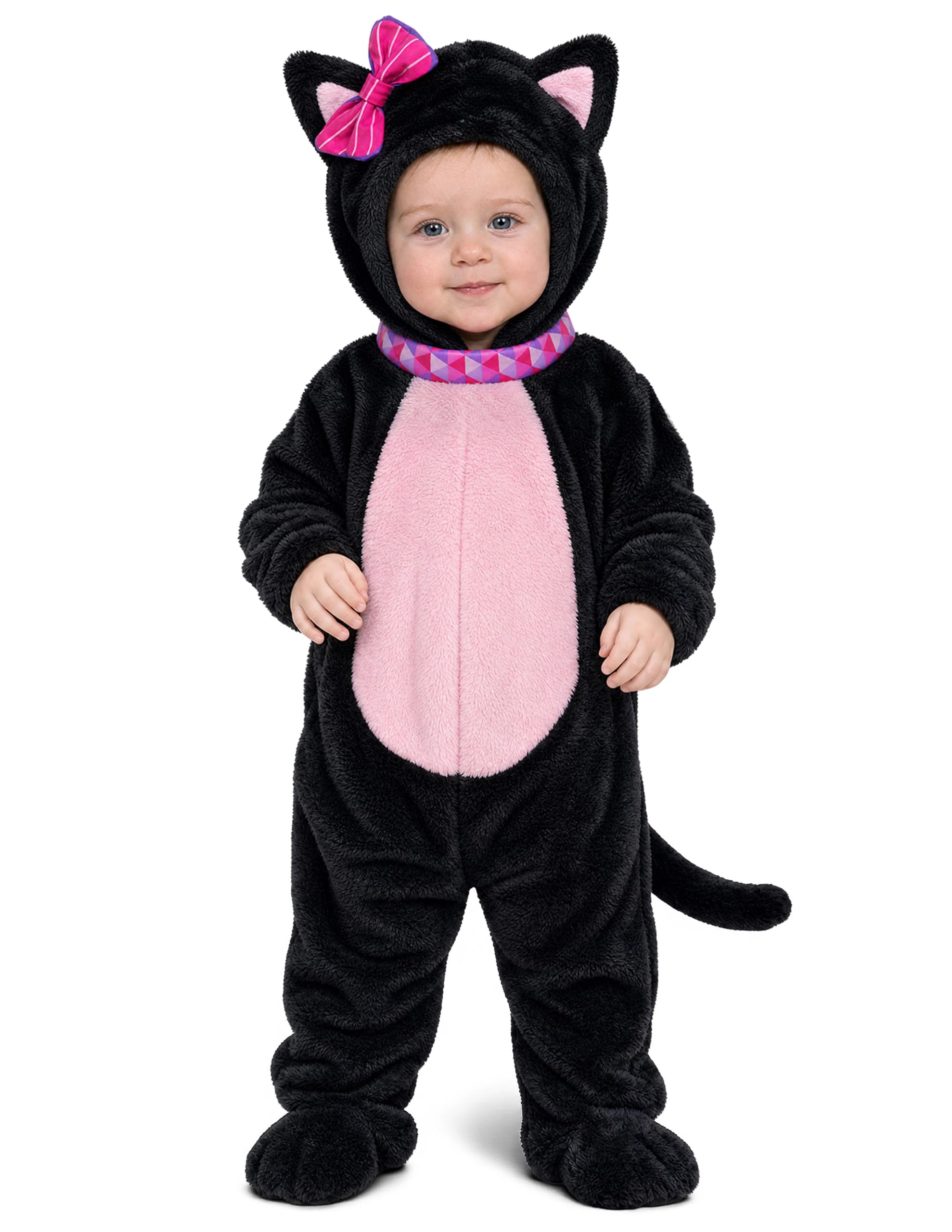 Spooktacular Creations Costume da gattina nera per neonata, costume da gatto con fiocco per neonati, vestito operato da Halloween per bambini, festa a tema animali