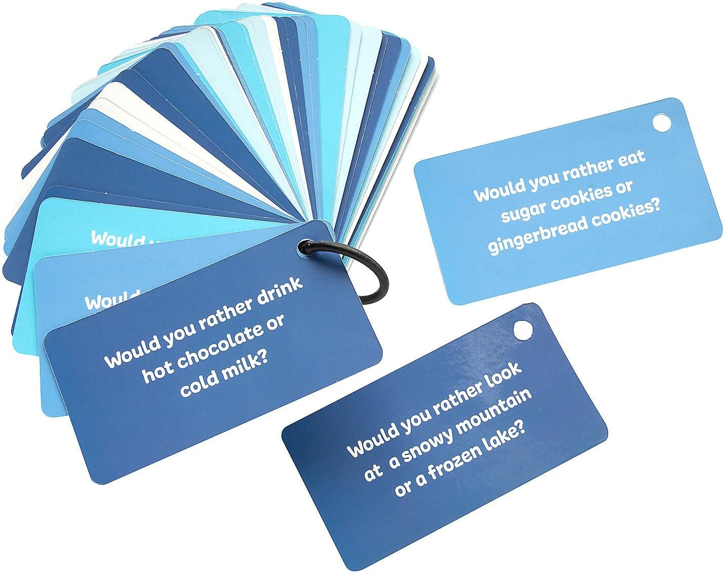 Fun Express Winter Seasonal Question of the Day Cardstock Cards on a Plastic Ring – 65 Pieces