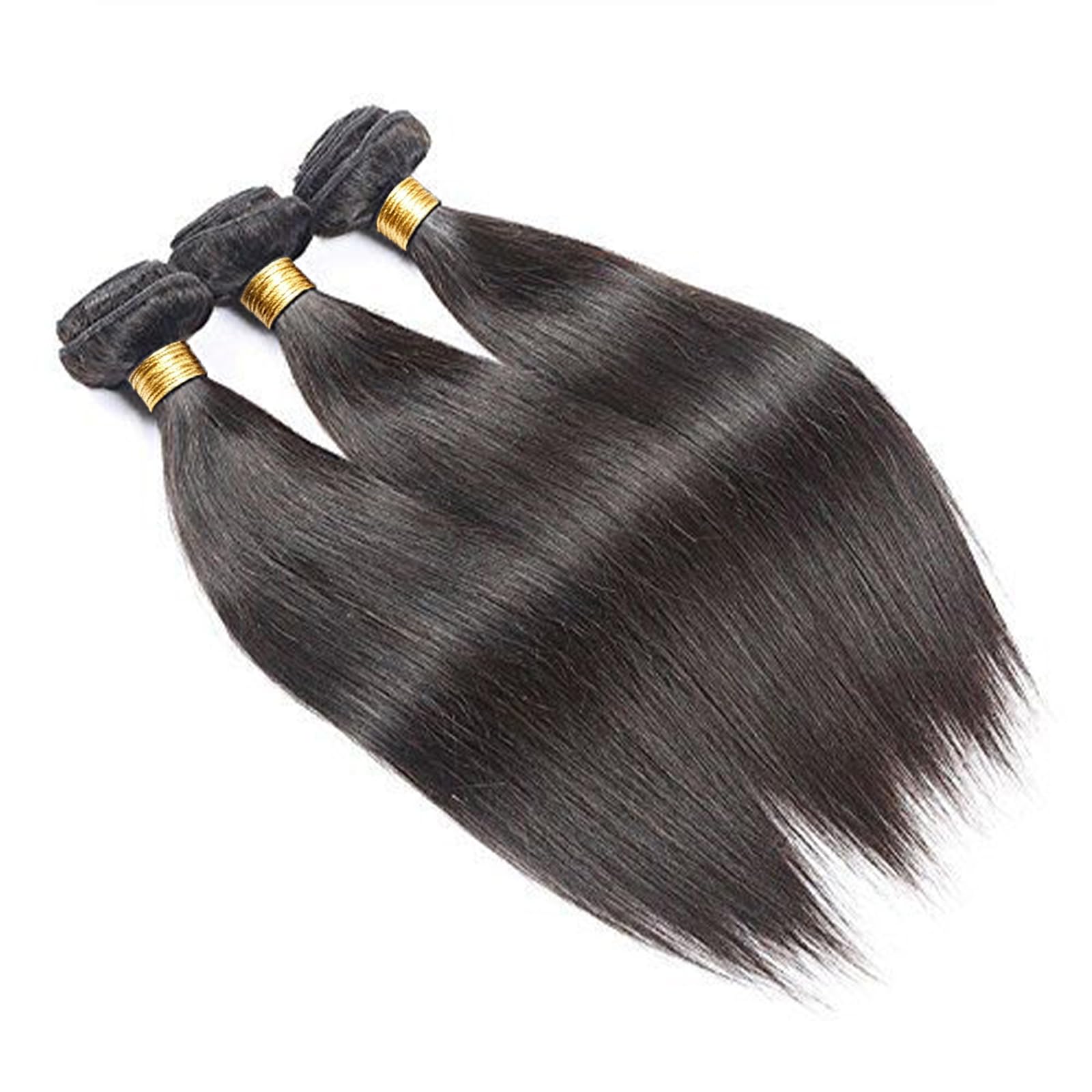 Straight Human Hair Bundles Natural Brazilian 100% Human Hair Extension - Nieprzetworzone Virgin Proste Włosy Naturalny Czarny Silky Straight Smooth Hair 8 10 12 Cali/210g Razem