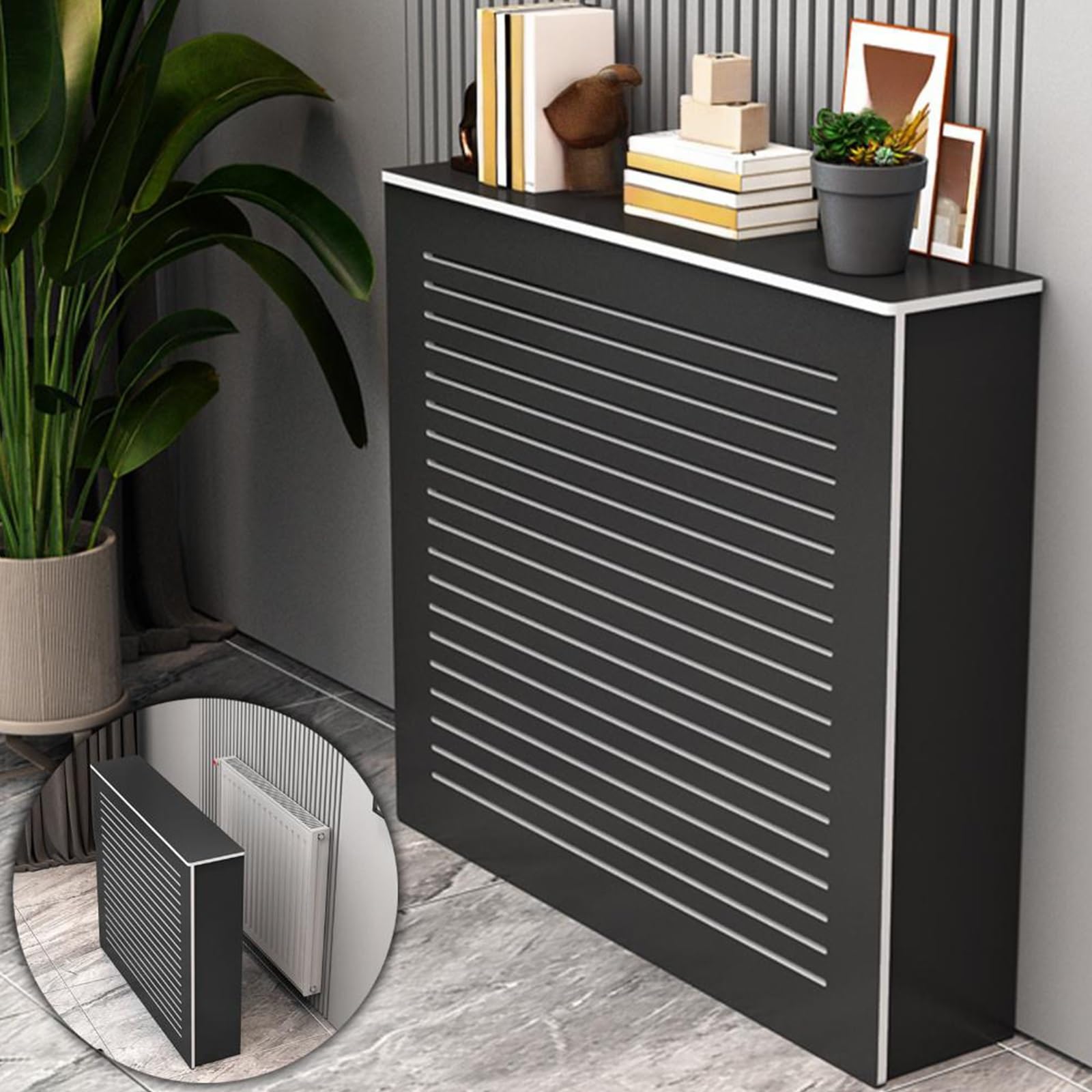 Copertura decorativa per termosifone con ripiano portaoggetti per soggiorno e corridoio