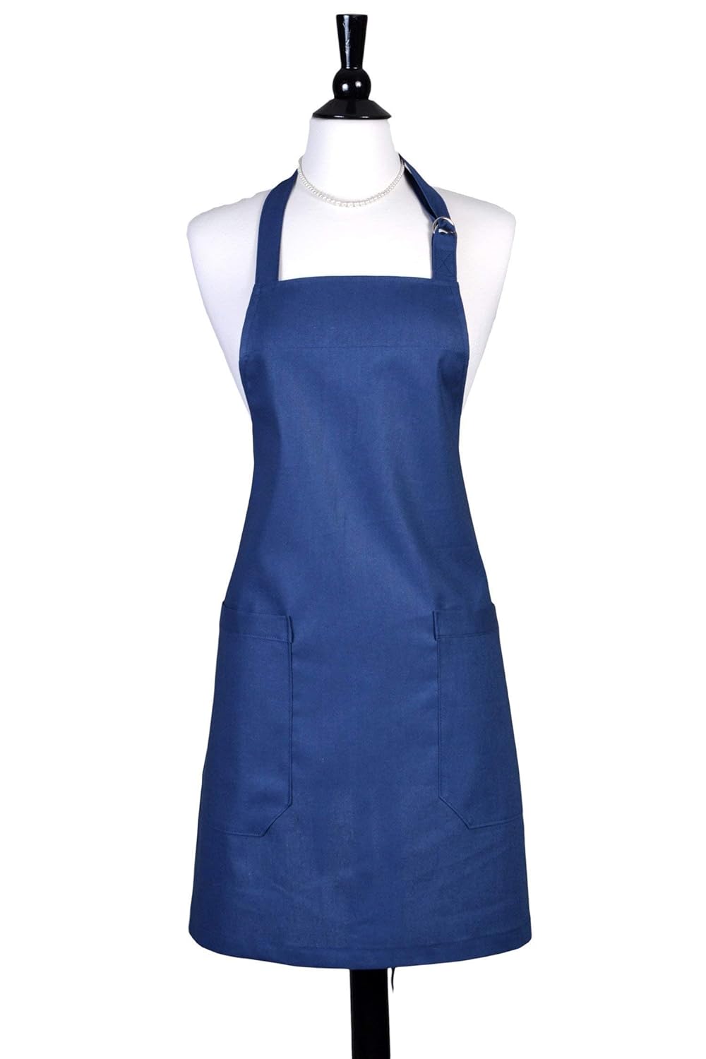 Womans Linen Chef Apron Navy Blue Unisex Two Large