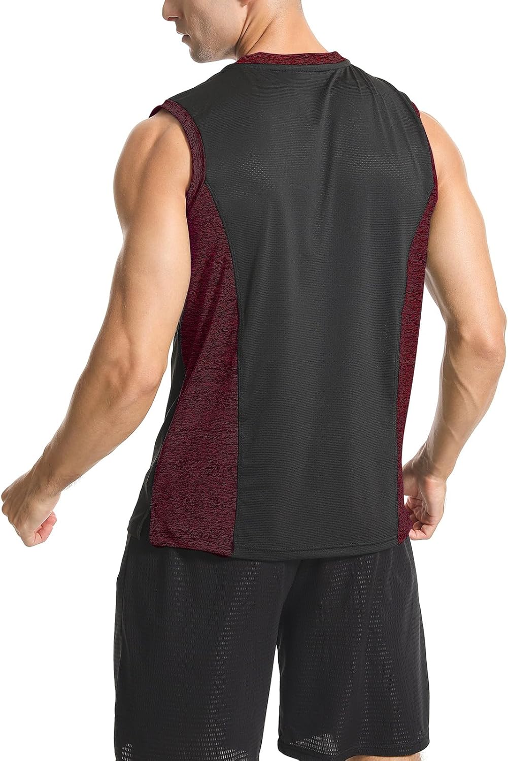Air Curvey 3 Pack Men's Workout Tank Tops Sleeveless Muscle Gym Tank Top Quick Dry - Image 4