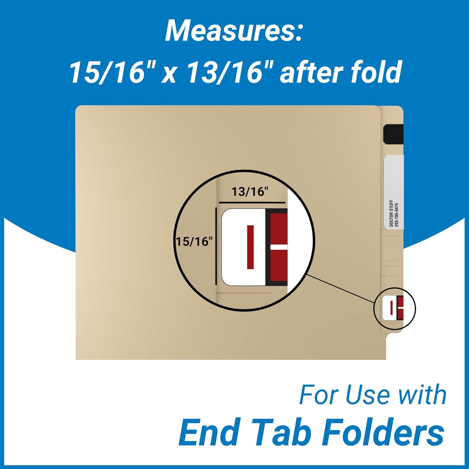 Doctor Stuff - File Folder Labels, Alphabet Letter I, POS 3400 - POAM Series Compatible Alpha Stickers, Brown, 15/16" x 1-5/8", 500/Roll
