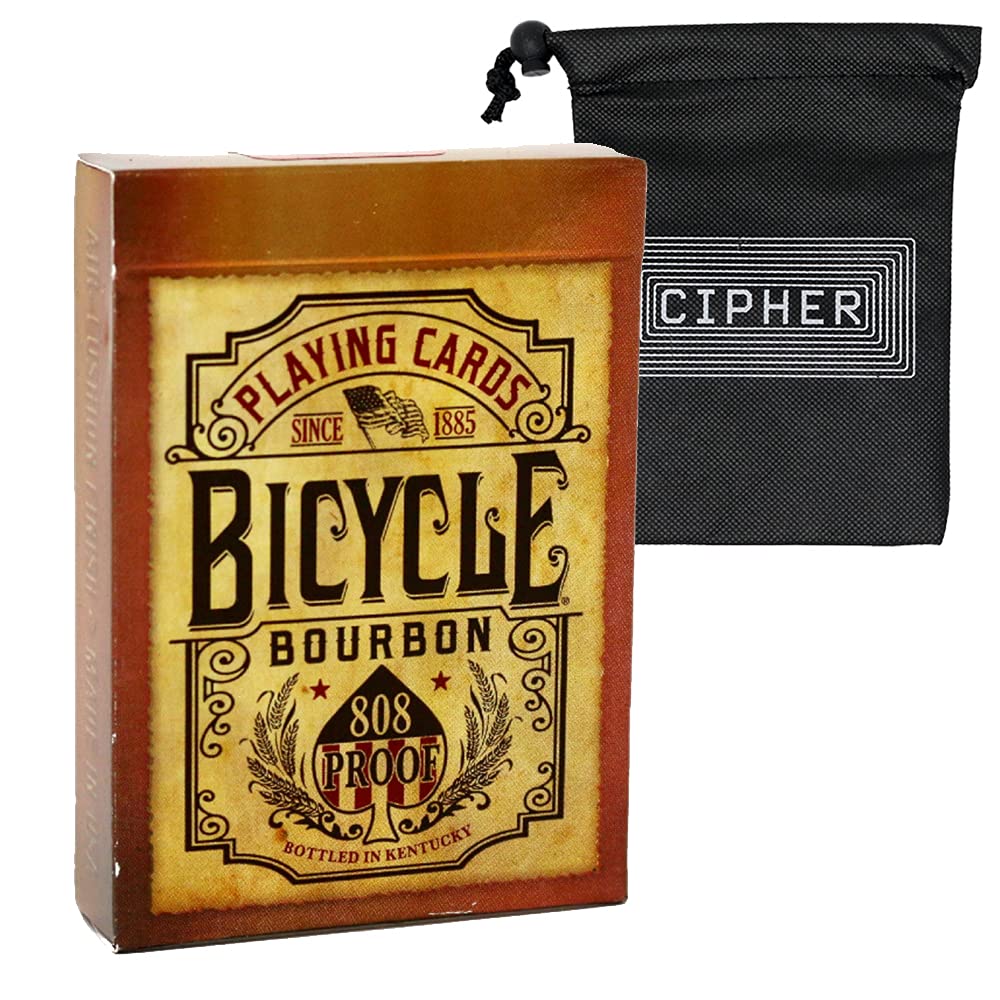 Bicycle Bourbon Playing Cards - Quality Pker Sized Deck - Includes Cipher Card Bag