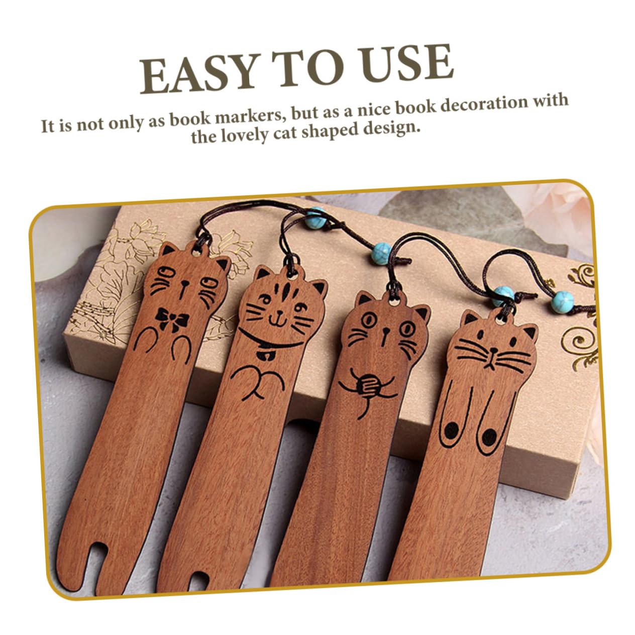LALAFINA 16pezzi Segnalibri Legno Forma Di Gatto Da Decorativi e Pratici Per Amanti Dei Libri Accessori Di Lettura Eleganti Per Appassionati Di Lettura