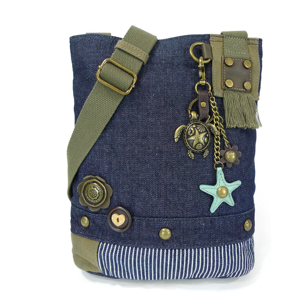 CHALA Patch Cross-Body Women Handbag, Canvas Messenger Bag Olive, Metal Charming Cross - Oliv, Medium — view 44