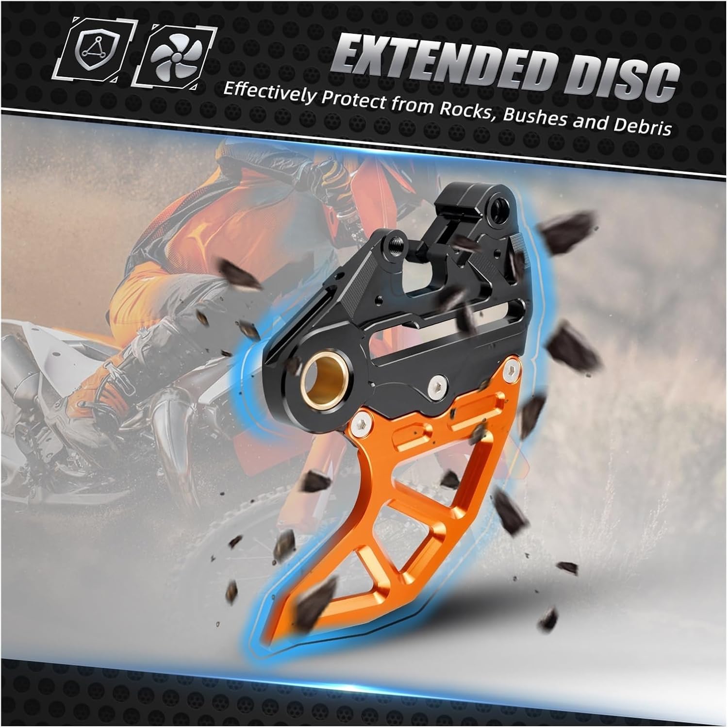 LeosHi Rear Brake Disc Guard Compatible with 125 250 300 350 400 450 500 EXC EXCF XCW XCFW 6 Days TPI 2004-2023 SX SXF XC XCF 2004-2022 (Size : Silver)