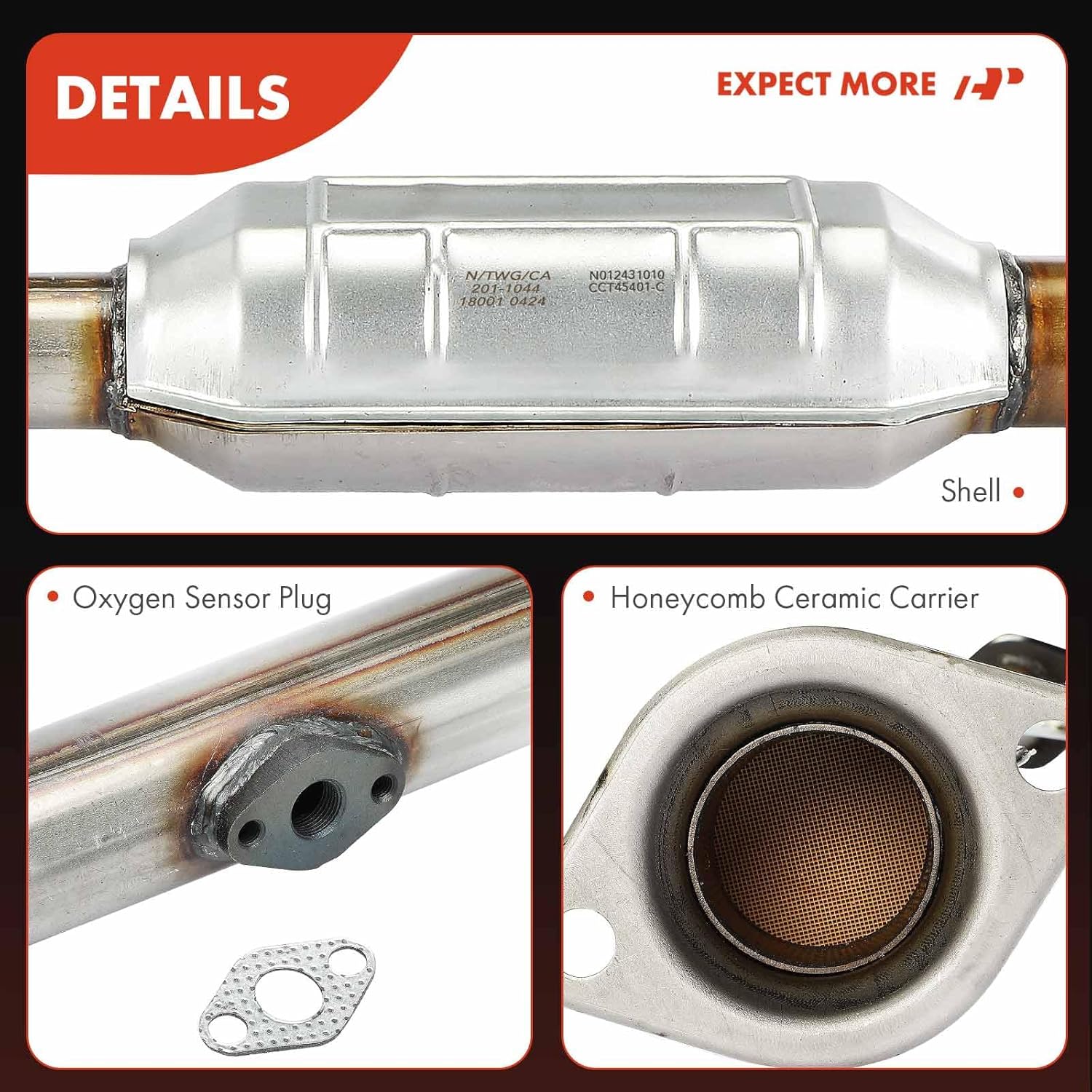 A-Premium Rear Catalytic Converter with Gasket Kit Direct-Fit Compatible with Toyota Sienna 2001 2002 2003, 3.0L, E.P.A. Compliant