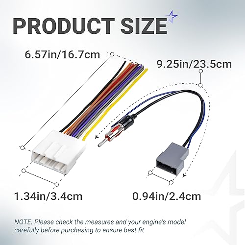 Miniatura 2 de BlueStars Conector de arnés de cableado de radio de coche para Nissan 2007-2019 Infiniti 2008-2013 Subaru 2008-2013 - Reemplazo del adaptador de