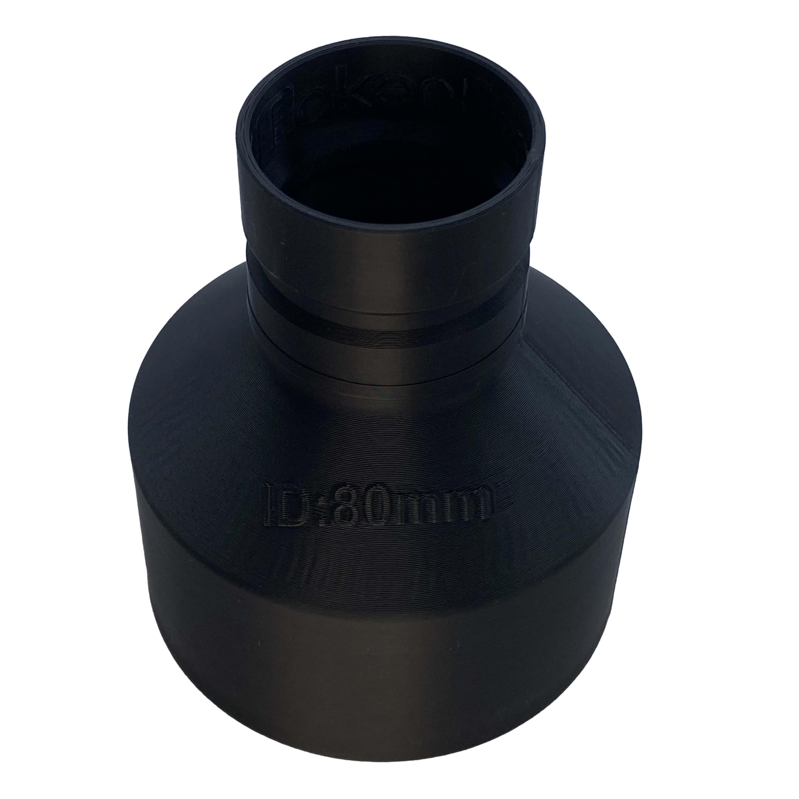 Maker Fixer Women's Black Id 80Mm 3.15" Fits Outside Measure Outer Diameter Of Opening Dust Extraction Adaptor Compatible With Dewalt Airlock