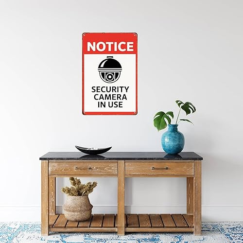 Miniatura 6 de Security Camera Notice Funny Wall Decor Retro Metal Sign Poster for Garage Man Cave Bathroom Bedroom Farm Inspirational Popular Wall Art 8x12 Inch
