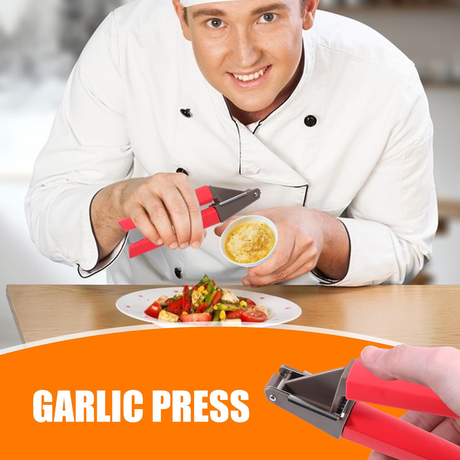 Presse-ail en Acier Inoxydable - Presse-Ail Inoxydable - Extracteur de Gingembre Facile Outil de Cuisine pour Chef Presser Citron