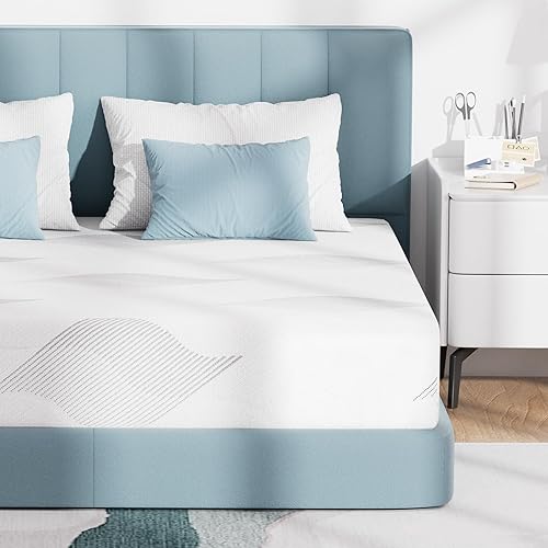 Colchón tamaño King, colchones de espuma viscoelástica de gel refrescante de 10 pulgadas, funda extraíble lavable, colchón King en una caja,
