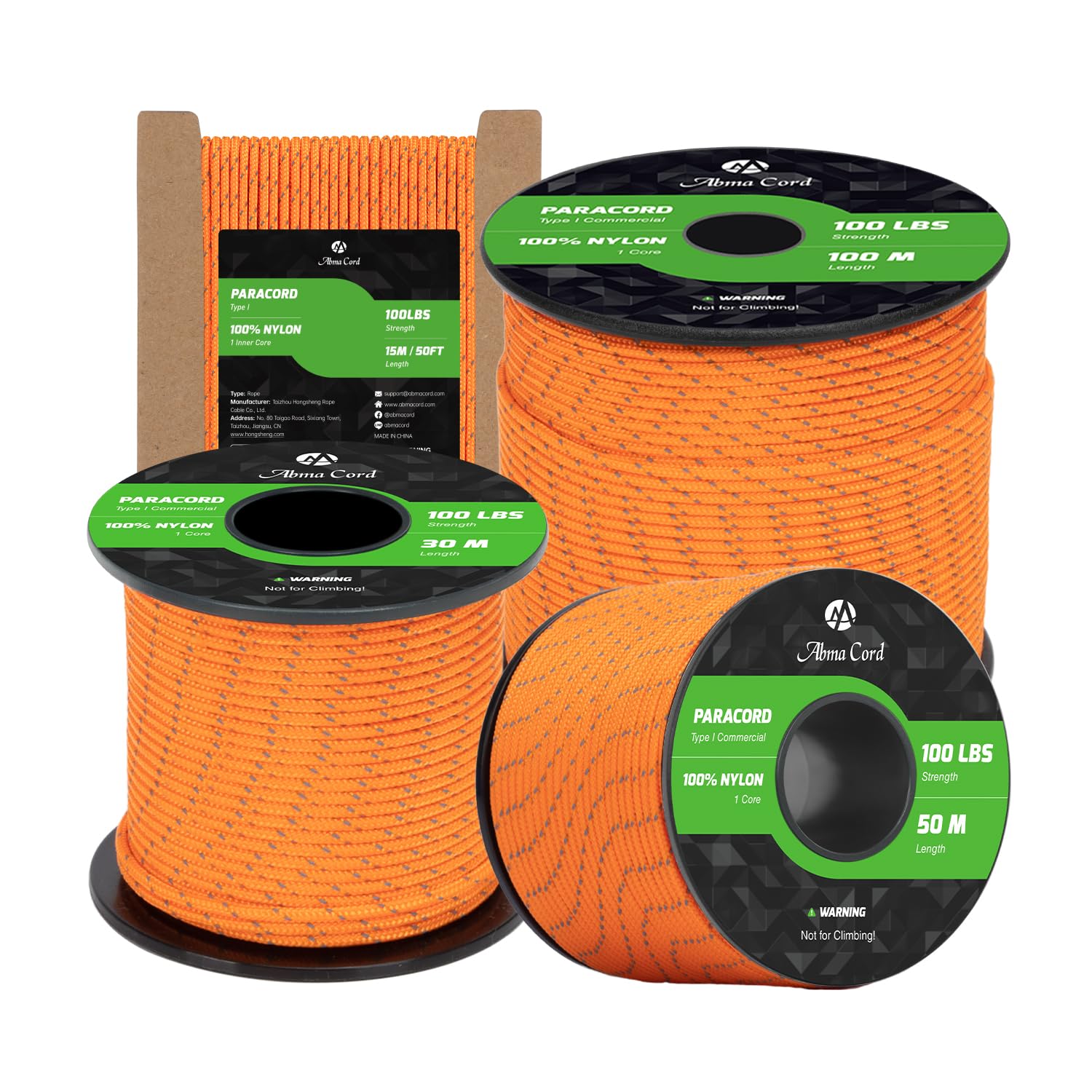 Abma Cord Paracord 2mm 15m 100% Nylon Rope 1 Strand Cord Type I String