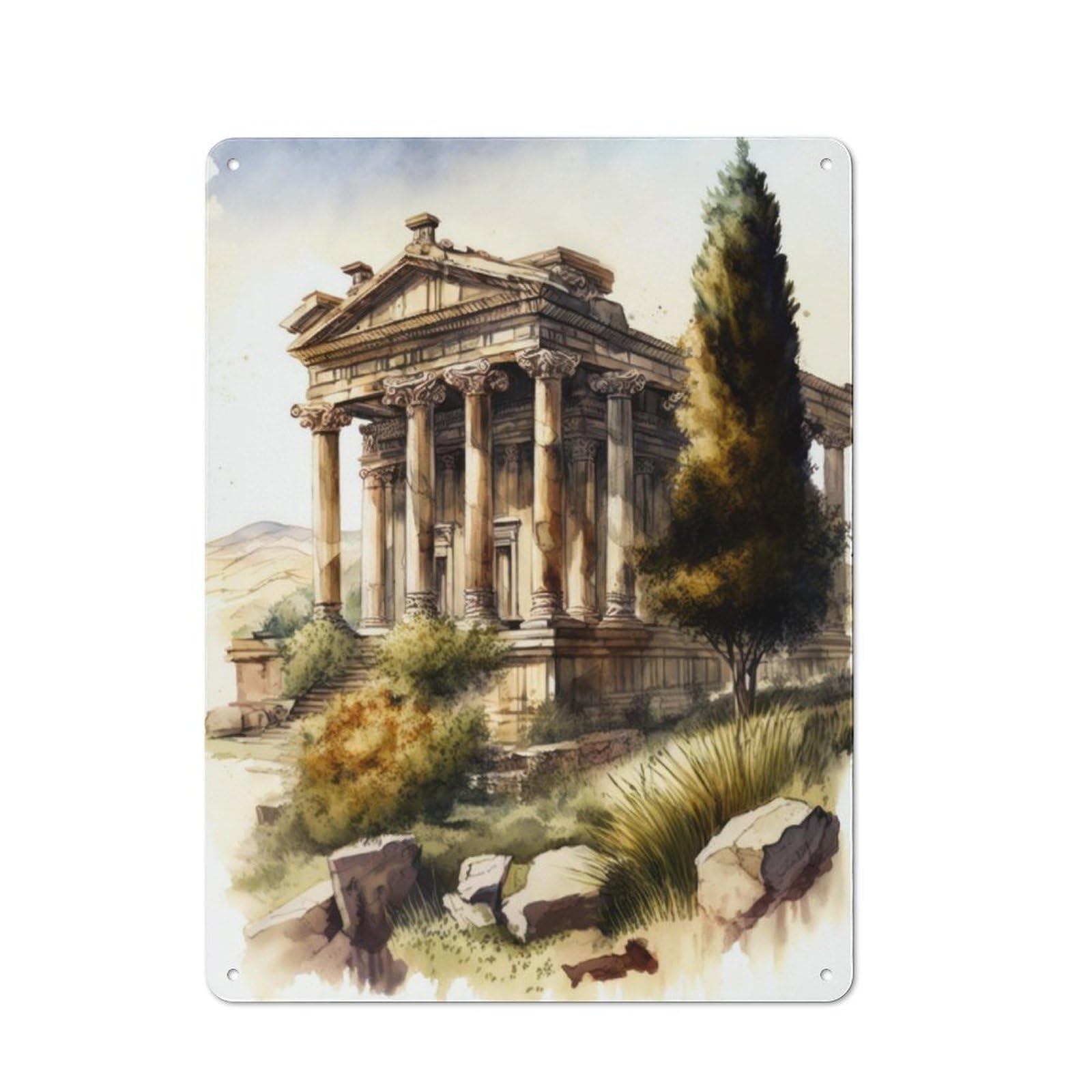 Junmoney Temple Of Artemis Turkey Retro Tin Sign 40X30cm For Garage Or Workshop, For Furnishing A New Garage And Workshop With Retro Decor