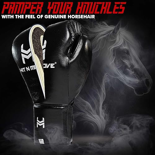 Miniatura 3 de HIT N MOVE Süvari - Guantes de boxeo de crin con , guantes de boxeo con cordones para hombre, equipo de boxeo, guantes de MMA para hombre, guantes