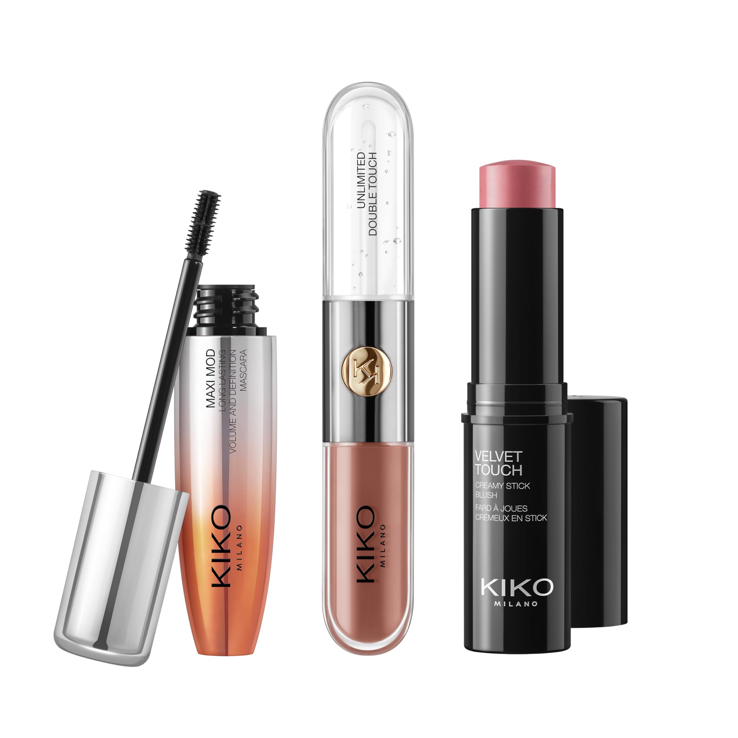 KIKO Milano Threads Of Time Beauty Icons Make Up Kit Zestaw do makijażu tusz róż pomadka błyszczyk 2 w 1