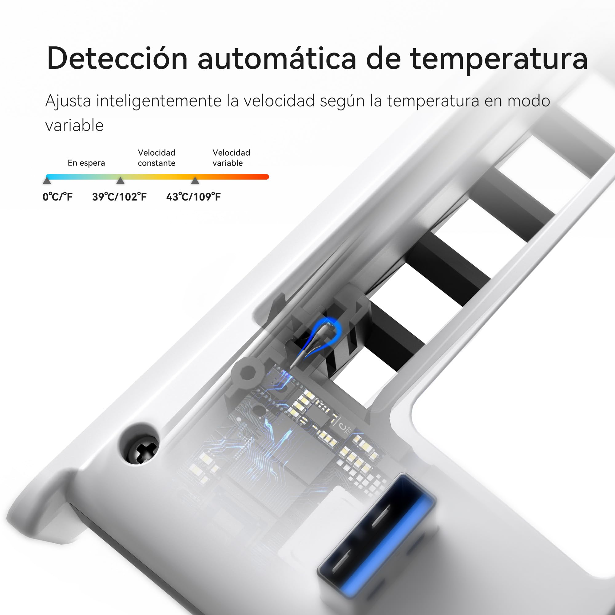 KIWIHOME Ventilador de Refrigeración para PS5 Slim, Con Ajuste de Velocidad Auto, Accesorios de Refrigeración Silenciosos con LED y USB3.0 Externo, para Disc y Ediciones Digitales, No para PS5 Pro