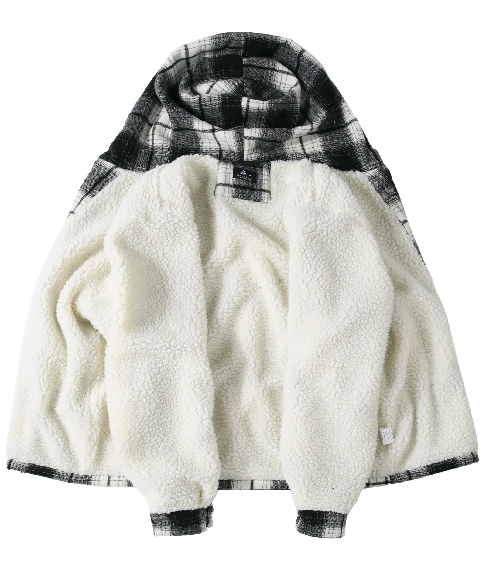 JACKETOWN Giacca Uomo Invernale Scacchi Felpa Fodera in Pile con Cappuccio e Cerniera Caldo Manica Lunga Termica Fleece Giubbino Uomo Cappotto
