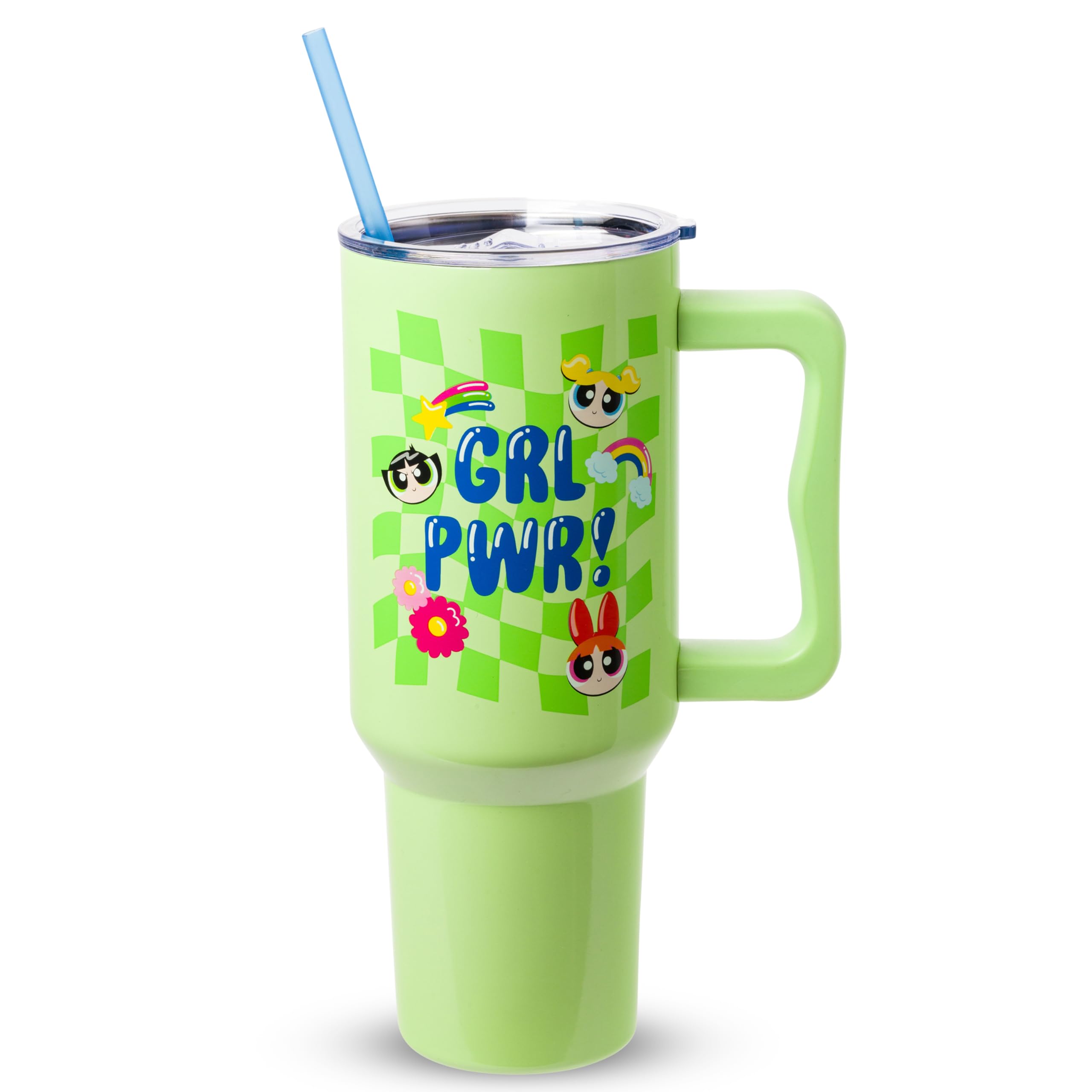 Silver Buffalo Powerpuff Girls Girl Power, Stainless Steel Tumbler, 40oz