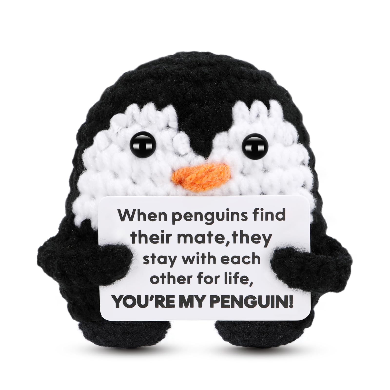 wompolle Gifts for Him Women Men Wife Husband Valentines Day Gifts, Funny Christmas Birthday Anniversary Romantic Gift for Him Husband Boyfriend Girlfriend,Mini Handmade Crochet Penguin Gift