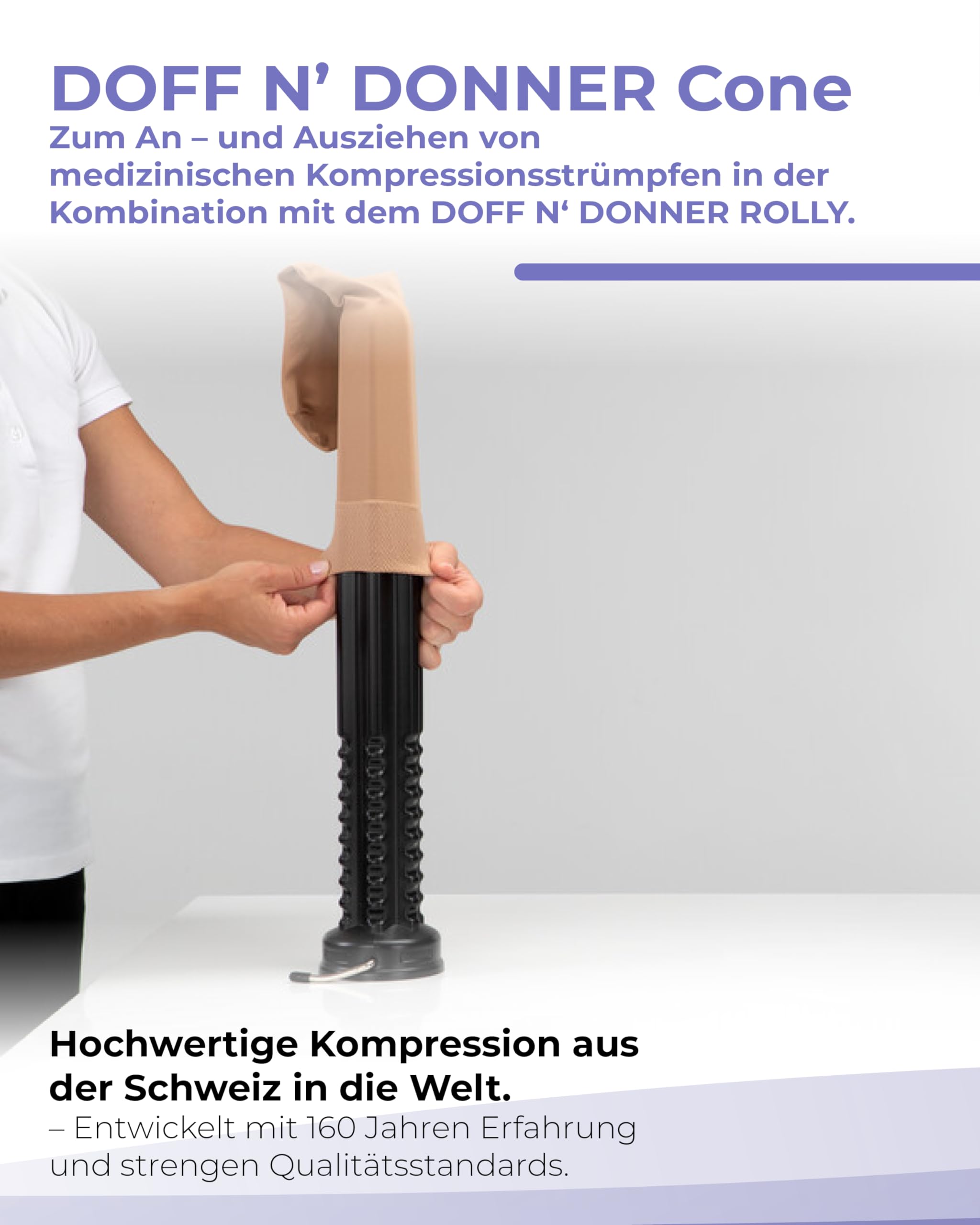Sigvaris DOFF N' DONNER Cone Anziehhilfe für Kompressionsstrümpfe - Strumpfanziehhilfe zum einfachen und schnellen Aufrollen der Kompressionsstrümpfe mit dem DOFF N´DONNER ROLLY (Manschette)