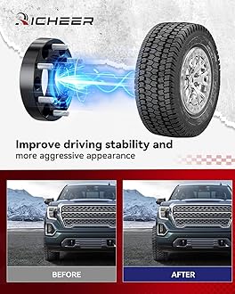 Richeer 6x5.5 Wheel Spacer for Silverado Sierra 1500, 1.25 Inch Hub Centric 6x139.7mm Wheel Spacers for Tahoe Sunurban Yukon Escalade Express 1500 with 14x1.5 Studs & 78.1mm Bore