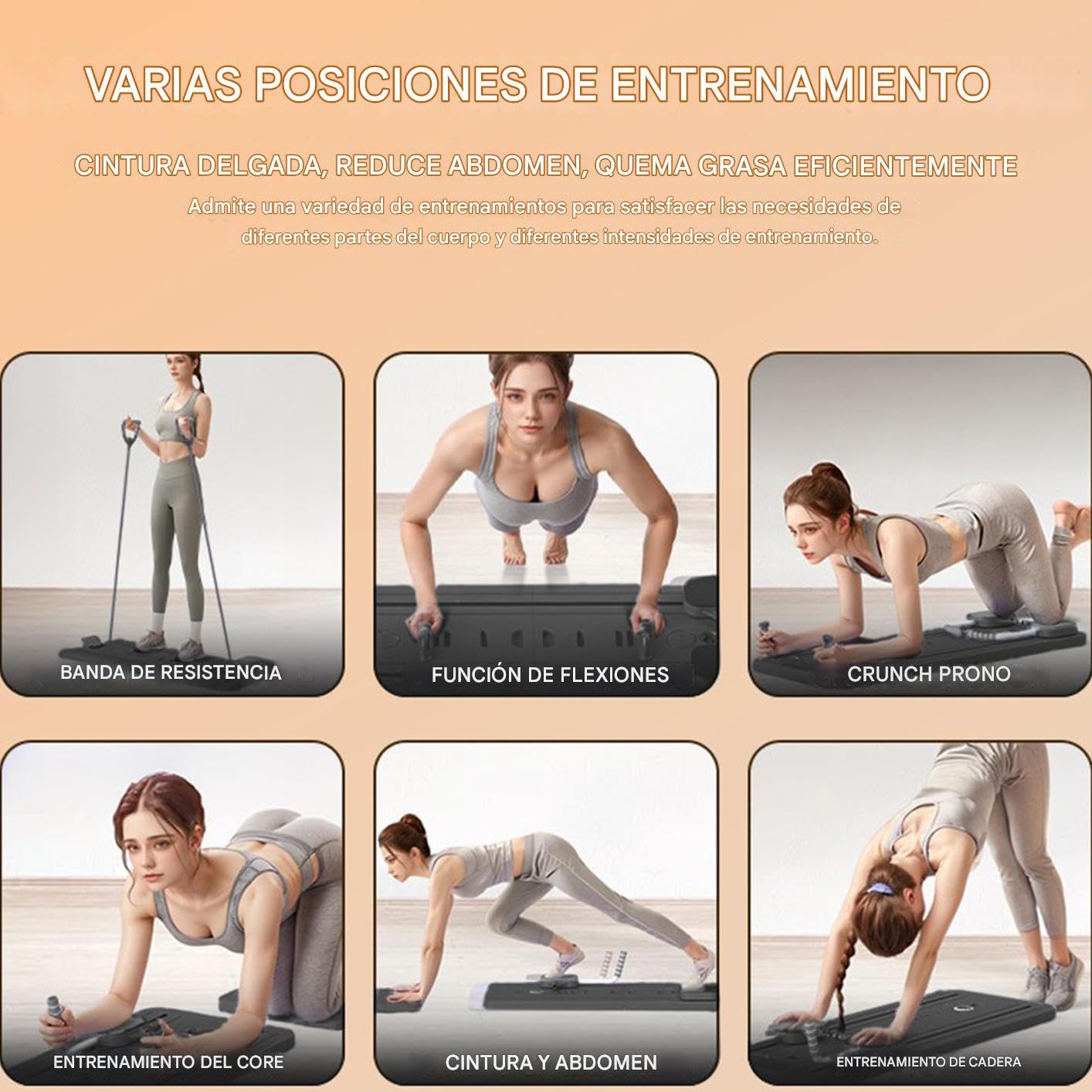 Reformador De Pilates Plegable Y Portátil, Bandas Multiusos Ejercicio