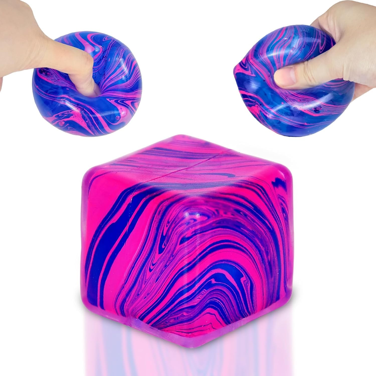 Stress Cube Squishy Fidget Toys,Slow Rising Ice Cube Sensory Stress Balls for Kids Adults Anxiety Relief Squeeze Toy for Classroom Prizes Party Favors
