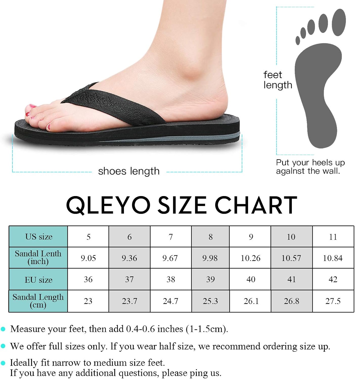 Womens Flip Flops Sandals Summer Beach Slippers 8 W10-black