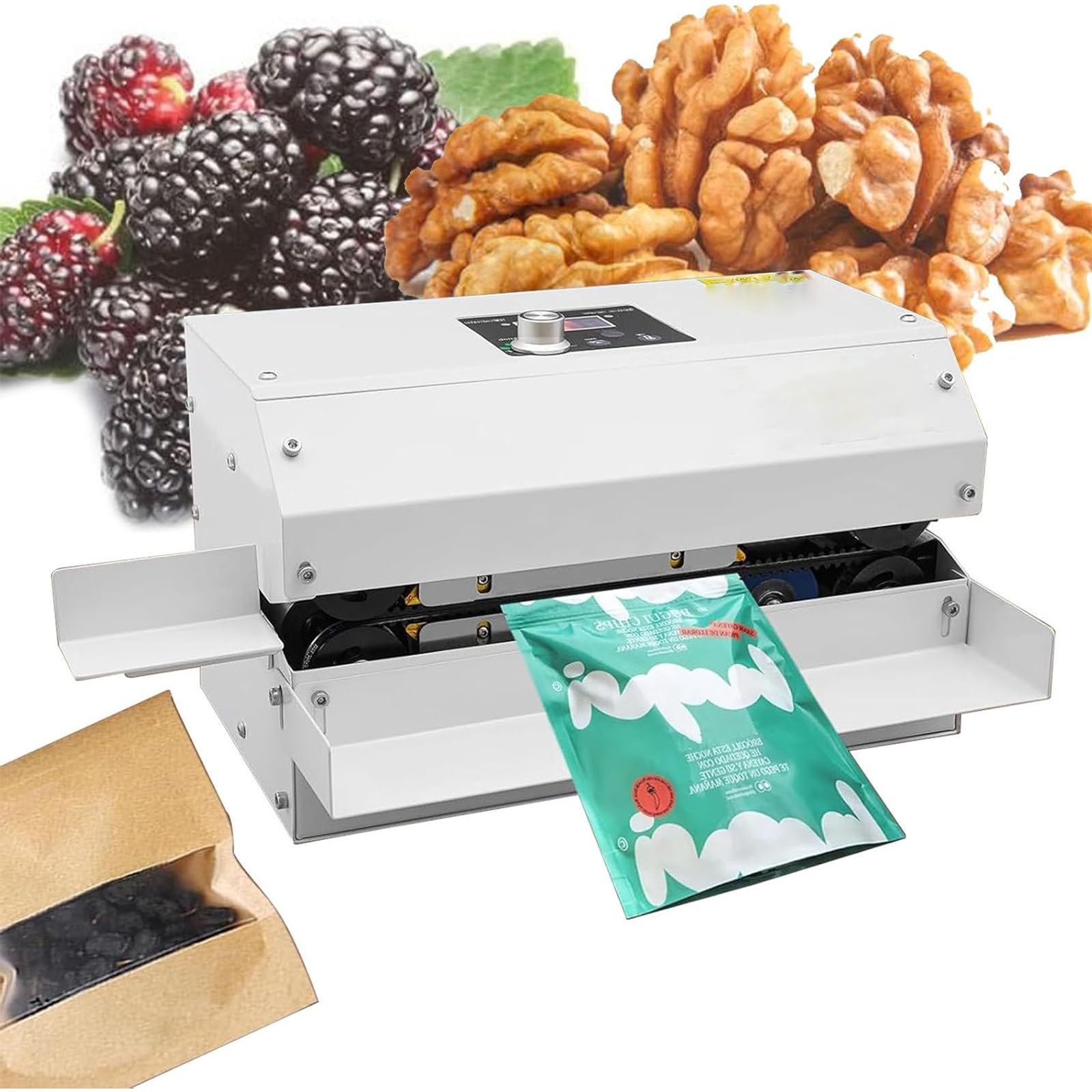 SBCGFY Continuous Band Sealing Machine For Commercial And Home Use,Commercial Impulse Heat Sealers,With 2Pcs Roll Bag