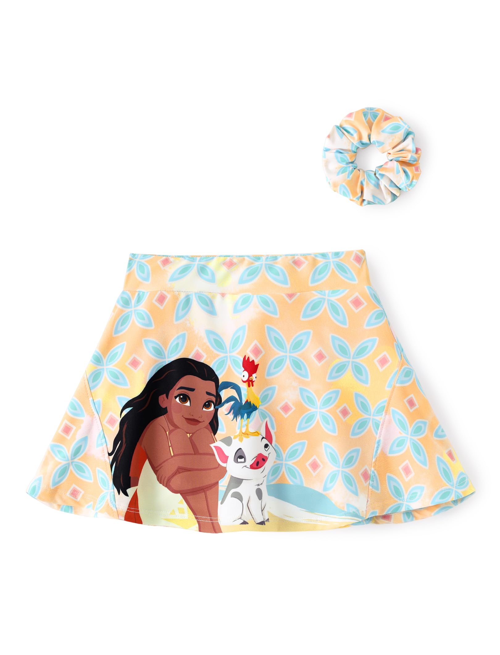 Disney Stitch丨Frozen丨Princess丨Minnie Mouse Girls Athletic Skort Inner Pocket Shorts + Scrunchie Tennis Golf A-line Skirt 2-9Y