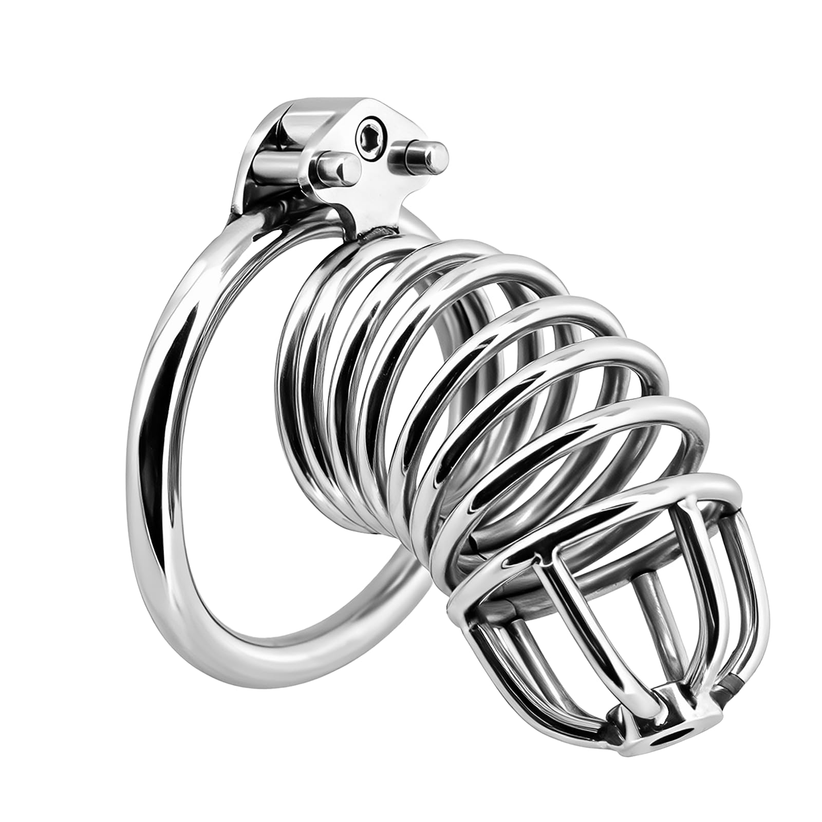 Metal Chastity Cage, 2IN1 Male Chastity Device Adult Toy for Men, 2.36in 60mm