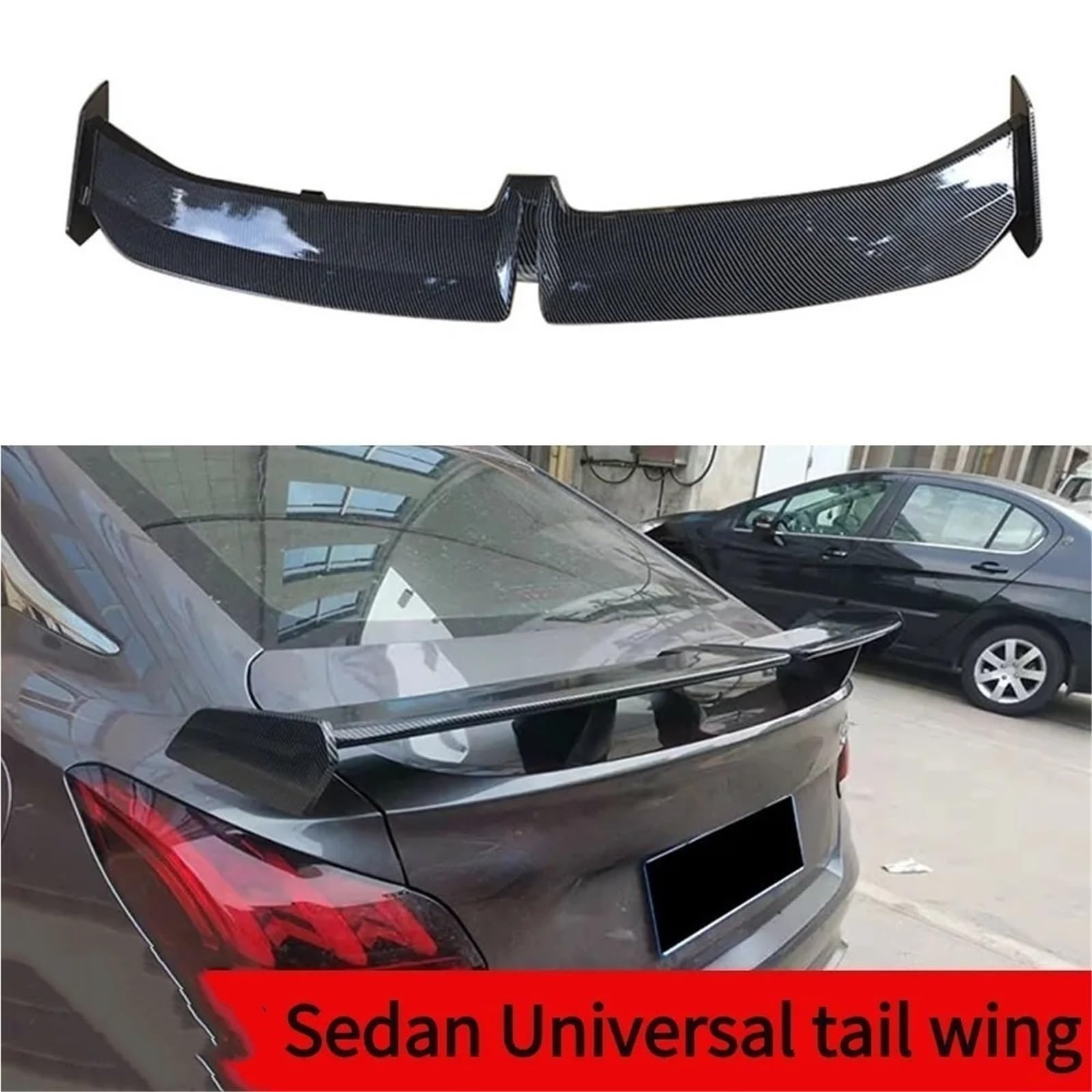 Kompatybilny z Sedanem Honda Hyundai VW Audi BMW benz Uniwersalny styl PRO Sedany Uniwersalny tylny spoiler bagażnika Skrzydło akcesoria do nadwozia samochodu(Glossy Black)