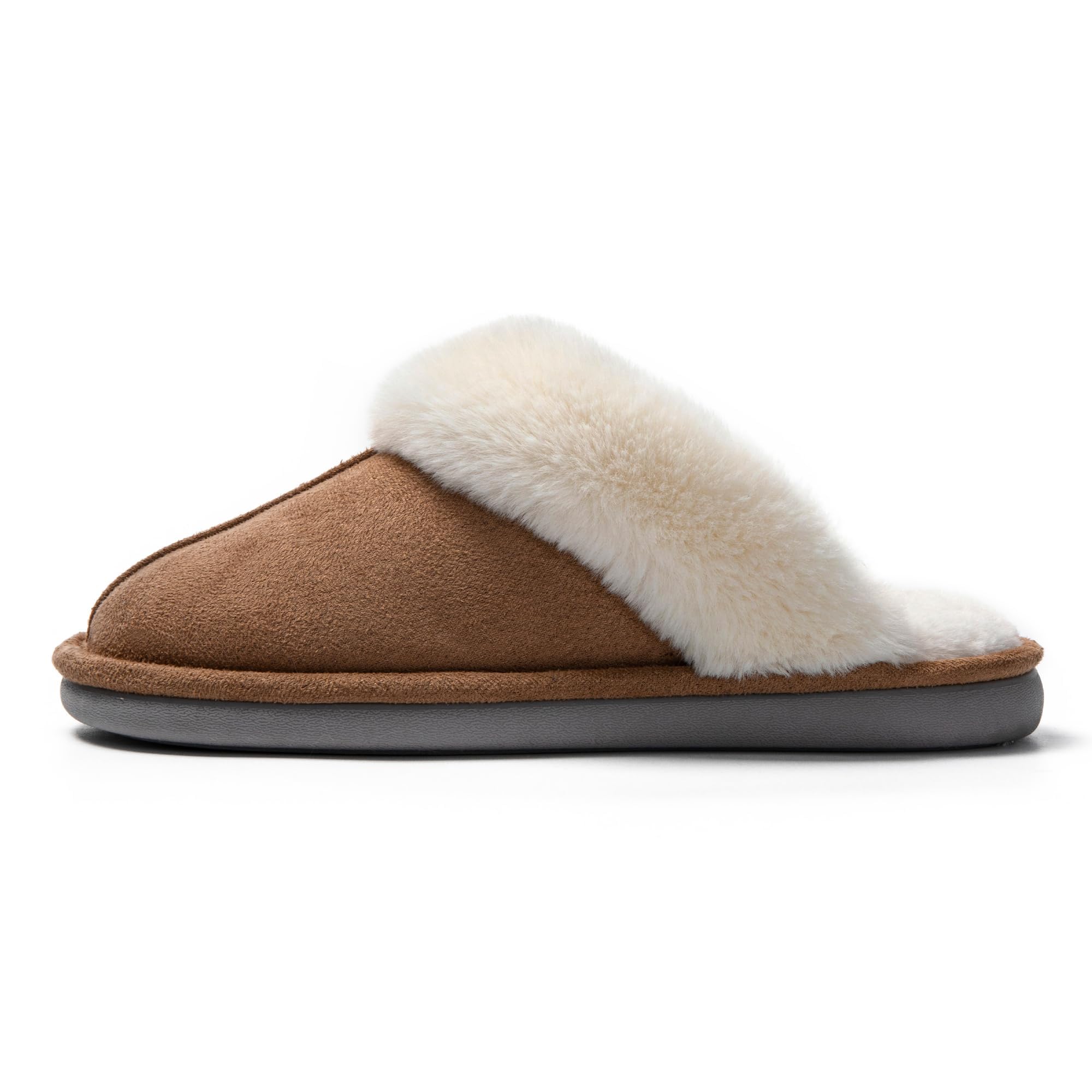 JOMIX Pantofole Donna Invernali Pelose Calde Effetto Camoscio con Fodera in Pelliccia Sintetica Ciabatte Casa Inverno Soletta Morbida Suola TPR Antiscivolo e Silenziosa