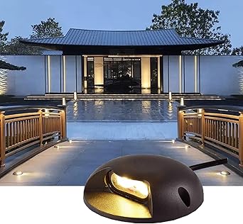 Outdoor Buried Lights, Ground LED Landscape Lights, IP65 Waterproof Outdoor LED Spotlight, 1 Side Glow Low Voltage Garden Fortress Floor Lamp, for Terrace Garage Outdoor Stair Step Lighting4W24V,Re