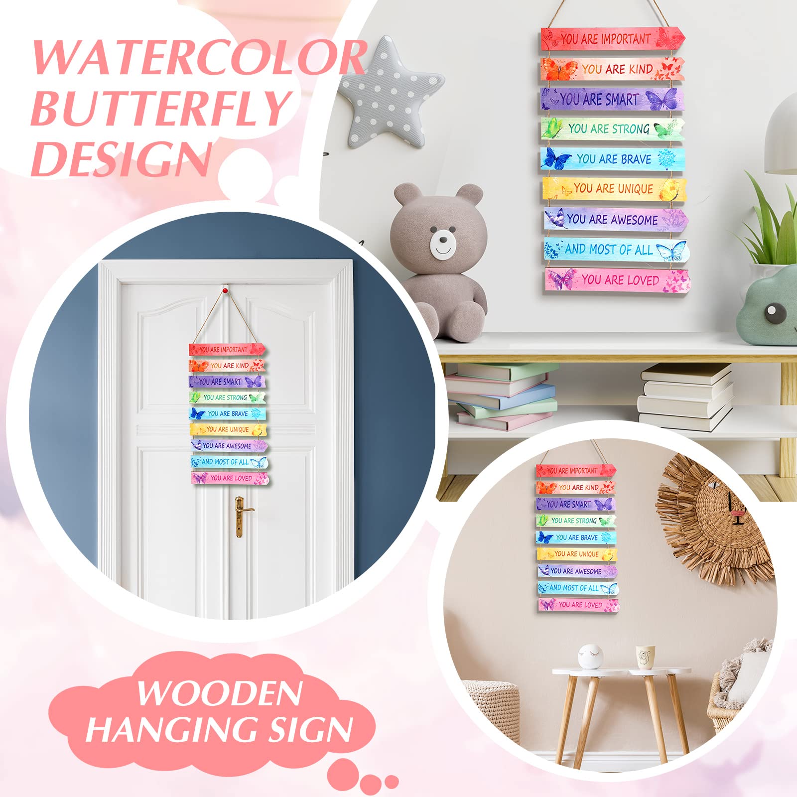 Panneau En Bois à Suspendre Avec Citation Inspirante De 25,4