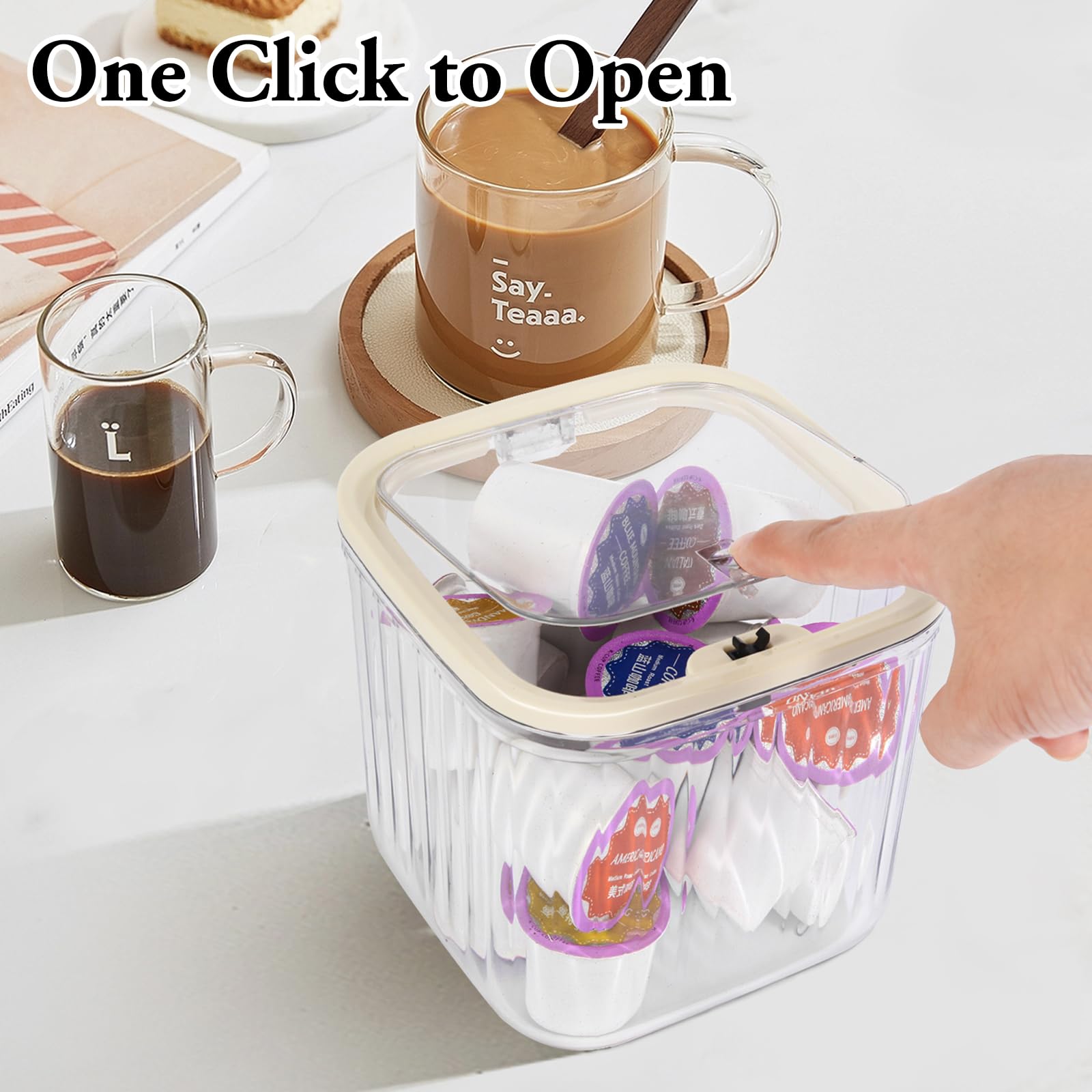 Acrylic Coffee Pod Holder - Clear Countertop Dispenser Organizer For Nespresso K-Cups - View #10