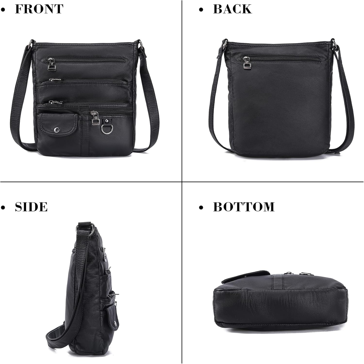 MINICAT Crossbody Purses for Women Multi Pocket Crossbody Bag Soft Leather Cross Body bag for Woman Small Shoulder Bags - Image 7