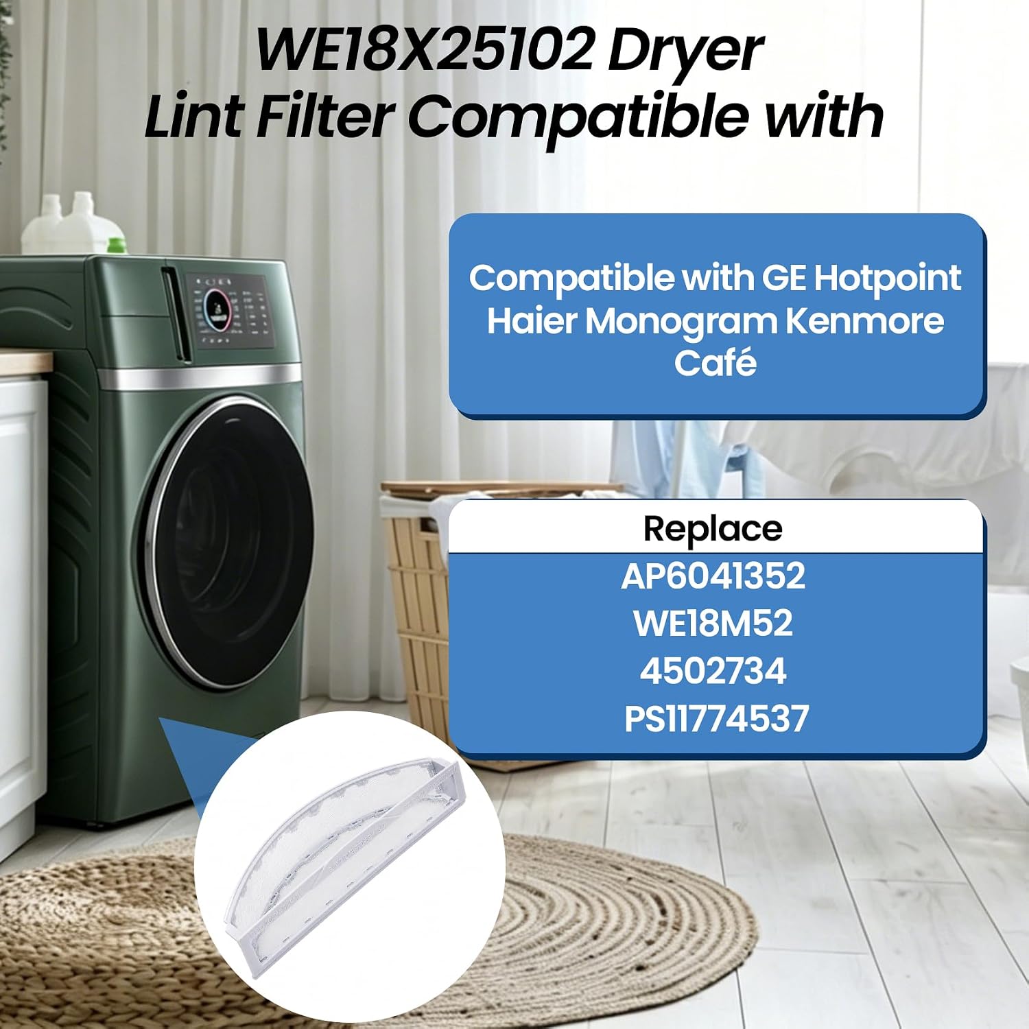 WE18X25102 Clothes Dryer Lint Trap For GE Hotpoint Monogram Kenmore