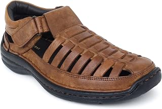 Men's Flux Lattice Leather Sandals | Premium Fisherman Style | Adjustable Strap & Cushioned Sole