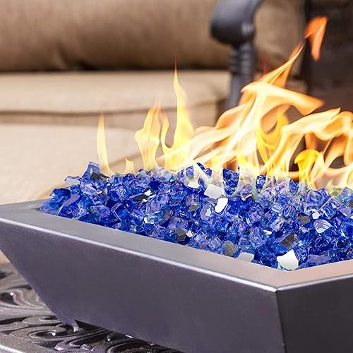 Miniatura 2 de Onlyfire Vidrio ignífugo de 10 libras para fogata de propano y chimenea de gas, rocas de vidrio reflectantes de 1/2 pulgada para mesa de hoguera