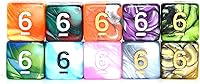 Vista 2 de SmartDealsPro Paquete de 10 dados poliédricos multicolor D4 D6 D8 D10 D12 para juegos de mesa Dungeons and Dragons DND RPG MTG (doble color, D6)