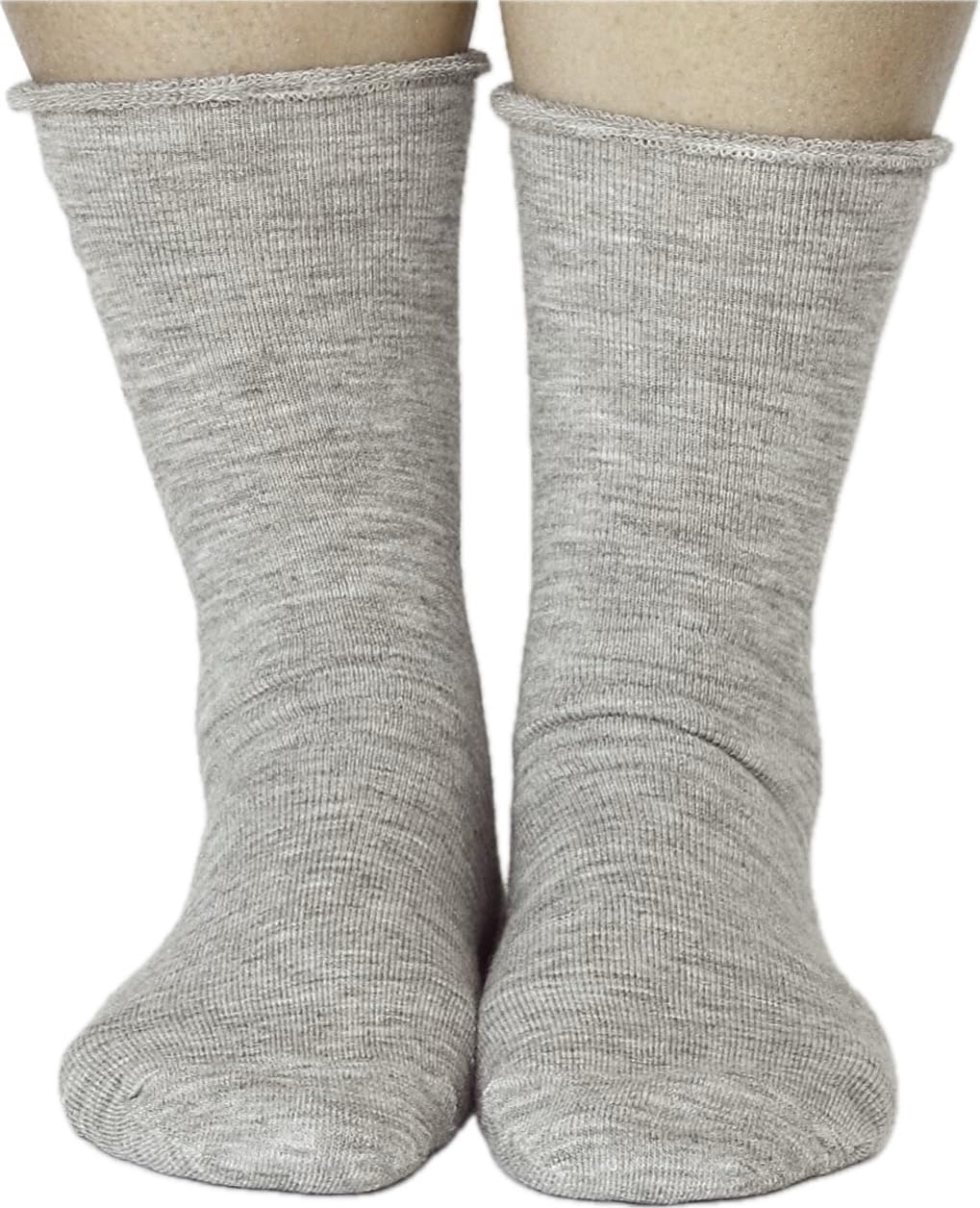 ULLMYS Merino Wollsocken – Dicke Terry mit 98% Naturfasern, davon 80% Merino Wolle für Warme Füße & Komfort, aus Europa – Hellgrau, Unisex, 2 Paar Größe 39/42 - Image 3