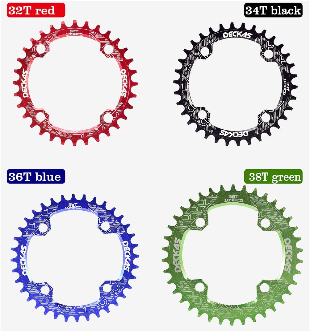 Round Oval 104BCD 30T 32T 34T 36T 38T Narrow Wide Chainring Single Chainring for 6/7/8/9/10/11/12-Speed