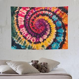 ZhiRain Tie Dye Tapestry Wall Hanging Spiral Bohemian Watercolor Swirl Ethnic Gypsy Trippy Indian Artsy Tapestries Home Decor for Living Room Bedroom Apartment Farmhouse Dorm 30"x40"