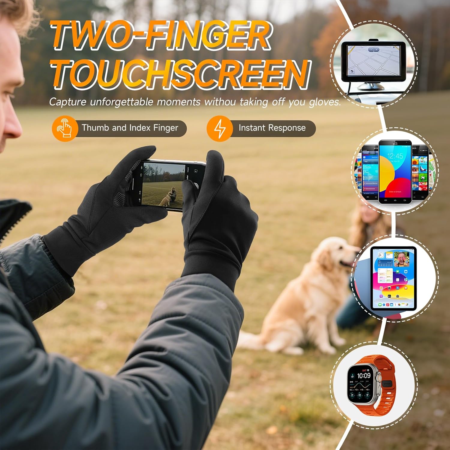 OZERO Winter Gloves for Men Women - Touchscreen Windproof Gloves for Cold Weather Snow Gloves Liner Thermal Warm - Image 4