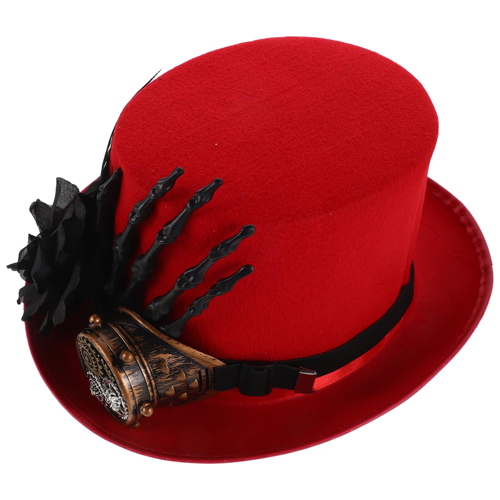 Didiseaon Sombrero de Copa de Halloween con Diseño de Calavera y Gorra de Disfraz Unisex para Fiesta de Cosplay Accesorios de Disfraz Sombrero Steampunk para Hombres y Mujeres