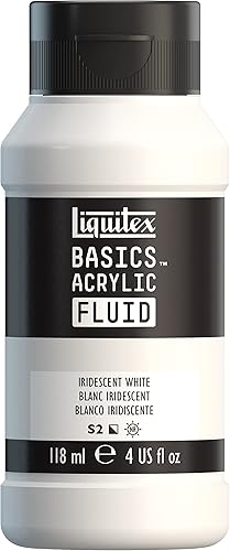 Liquitex BASICS - Pintura acrílica fluida, botella de 4 onzas, color blanco iridiscente